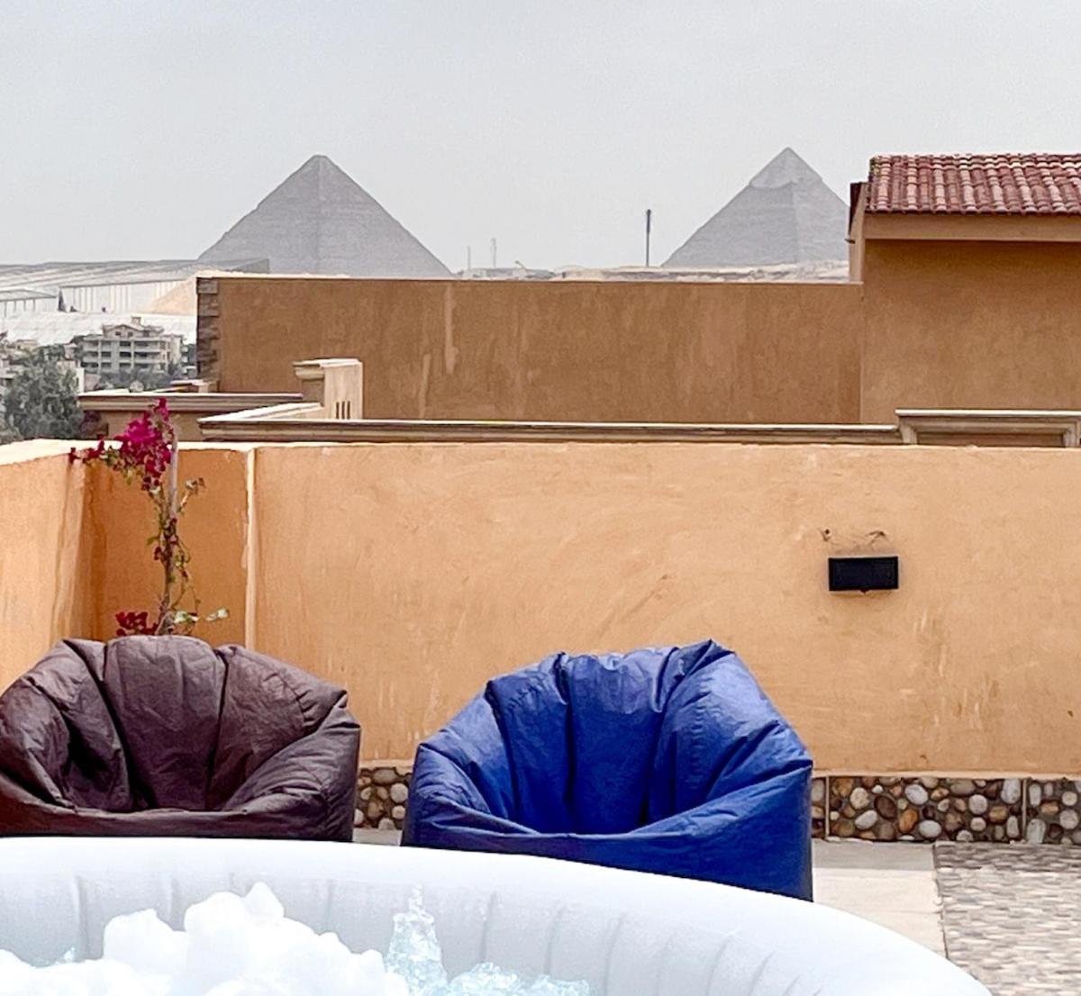 Boho Getaway With Pyramids View & Jacuzzi Apartment Giza Екстериор снимка